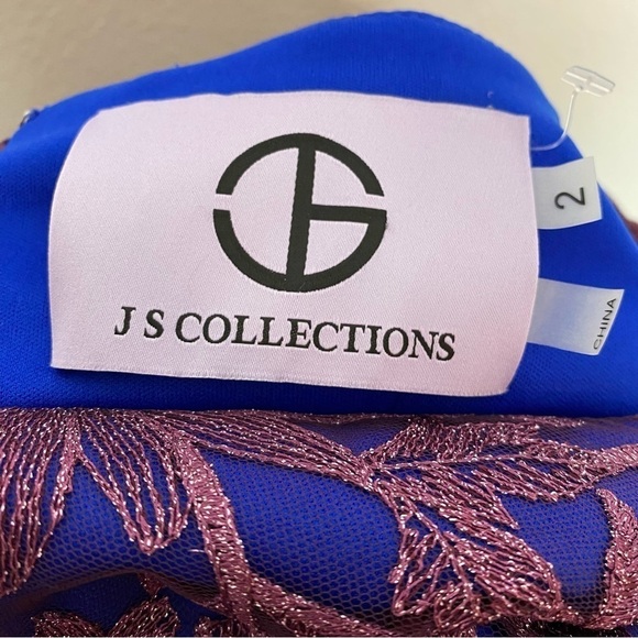 JS Collections Demi Off the Shoulder Mini Dress in Aubergine - Picture 8 of 10